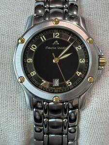 良品 モーリスラクロア 18K /750 9494 黒文字盤 デイト メンズ腕時計 モーリス・ラクロア