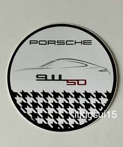 ★【未使用】ポルシェ PORSCHE★911 50周年 千鳥 ステッカー シール★ノベルティ