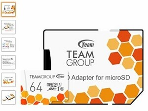 Team microSDXC card 64GB HIGH TRANSFER CARD UHS-1 WITH SD ADAPTER OFFICIAL PRODUCT