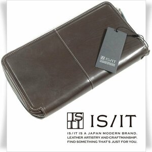 新品1円～★定価2.7万 IS/IT イズイット メンズ 牛革 イタリアンキップレザー スマートセルバッグ 本革 セカンドバッグ 財布 ◆1347◆