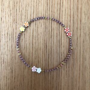 ブレスレット ビーズ ビーズアクセサリー ワイヤー 花 お花