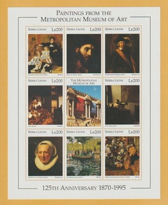 ● 【外国切手・シエラレオネ】 メトロポリタン美術館125年 (4次)　切手シート (