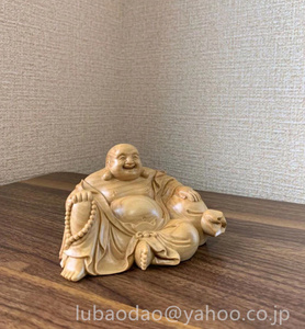 仏像 木彫 布袋尊 弥勒仏 布袋様 置物 布袋尊 手造り 仏教