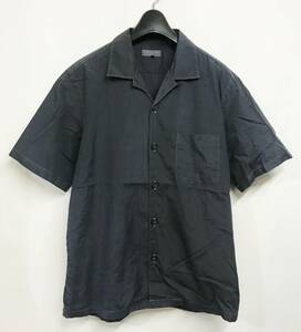 アーカイブ COMME des GARCONS HOMME コムデギャルソンオム 製品洗い加工 オープンカラー半袖シャツ チャコールグレー M 染色