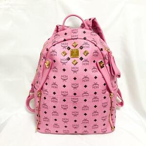 美品 MCM ヴィセトス リュック バックパック スタッズ ピンク