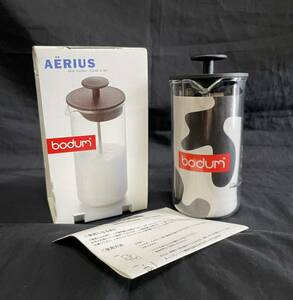 ●未使用●bodum ボダム AERIUS No.1463 ミルクフロサー ミルク泡立て器 ミルクフォーマー カプチーノ カフェラテ 耐熱ガラス製器具