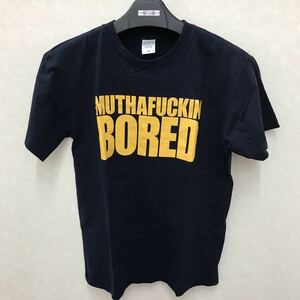 bored BORED プリントTシャツ ネイビーブルー サイズM