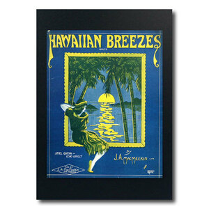 ハワイアンポスター フラガールシリーズ F-126 「Hawaiian Breezes」 サイズ：27×21.5cm