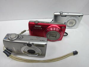 (つ-T-53) Canon IXYDIGITAL600/FUJIFILM FinePixT500/Nikon COOLPIXA100 デジタルコンパクトカメラ まとめて デジカメ 難あり 中古品