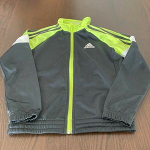 中古　adidas キッズ　長袖　ジャージ　上　ジャケット　ブラック　サイズ130㎝