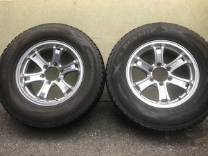 WEDS KEELER FORCEウェッズキーラーフォース+25 6H社外アルミ 265/65R17バリ山スタッドレスダンロップ SJ8 HILUX PRADO SURFランクルPAJERO