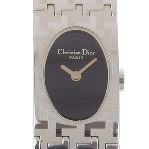 Dior ディオール ミスディオール D70-100 腕時計 SS シルバー クオーツ アナログ表示 レディース 黒文字盤【I150223012】中古