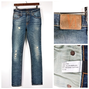 3485B ヌーディージーンズ NUDIE JEANS デニム パンツ ジーンズ サイズ28 ジッパーフライ イタリア製 アレンレプリカ peaceMS