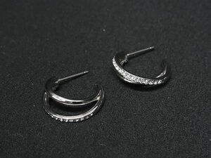 1円 ■美品■ SWAROVSKI スワロフスキー ラインストーン ピアス アクセサリー レディース シルバー系 AW7368