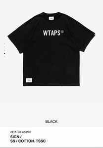 24ss　WTAPS SIGN SS COTTON TSSC 241ATDT-CSM22 Lサイズ BLACK ダブルタップス Tシャツ サイン