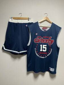 [CHAMPION] NSSU Grizzly 日体大 15 バスケットユニフォーム セットアップ ネイビー N.S.S.U 練習着 チャンピオン