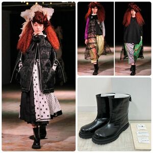 22aw 2022 未使用 tao COMME des GARCONS タオ コム デ ギャルソン バックジップ ステアガラス ハーフ ブーツ サイズ 25.5cm 定価82.500円