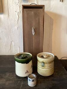 　茶道道具　水指　織部　蓋置　水差し　箱付　煎茶道具　茶器　工芸品　美術品　陶芸　骨董　コレクション　アンティーク　レトロ　趣味 