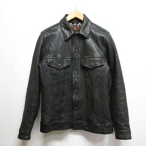 ヒステリックグラマー HYSTERIC GLAMOUR 山羊革 ゴートレザー ジャケット S 黒 ブラック ブルゾン 裏地付き 0251LB02 メンズ