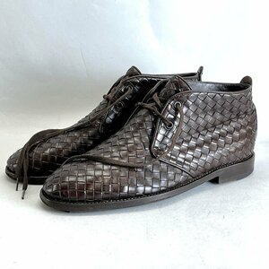 BOTTEGA VENETA ボッテガヴェネタ レザーシューズ チャッカブーツ イントレチャート ブラウン 表記40 1/2[03-3391