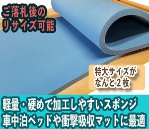 50mm厚特大サイズのクッションが２枚｜隙間埋め、衝撃吸収材、壁保護クッションや床材に｜加工しやすく、軽量で硬めのウレタンスポンジ