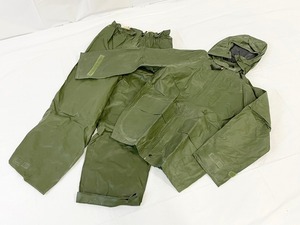 【米軍放出品】☆未使用品 レインウエア上下セット Mサイズ レインパーカー レインパンツ カッパ 雨具 キャンプ アウトドア (80) ☆CD16A