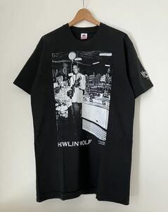 90s gear inc HOWLIN WOLF ハウリンウルフ JAZZ Tシャツ L ブルース ジャズ フルーツオブザルーム ヴィンテージ バンド フォト USA製