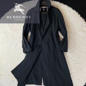 L23【撥水抜群!!さっと羽織れる】定価12万●BURBERRY LONDON●都会派ラグジュアリー●高級ステンカラーコート バーバリーコート メンズ