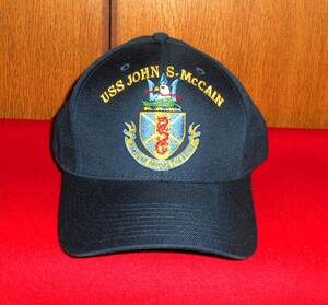 未使用☆アメリカ海軍第7艦隊アーレイバーク級ミサイル駆逐艦DDG-56 USS JOHN S.McCAINジョン・S・マケインの識別帽(ボールキャップ) 