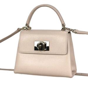 7.5万☆現行品☆ FURLA 1927 トップハンドル ミニ BALLERINA バレリーナ ハンドバッグ ショルダーバッグ 2way クロスボディ ベージュ