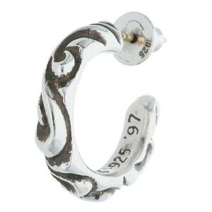 クロムハーツ Chrome Hearts HOOP SCROLL 1/スクロールフープ シルバーピアス 中古 NO05