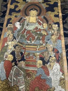 掛軸　希少仏画　チベット タンカ　大幅 肉筆　仏像唐物骨董 