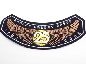 S119　ワッペン　2008年　25YEAR　ハーレーダビッドソン オーナーズグループ　限定 記念品 HARLEY DAVIDOSON　 HOG　badge