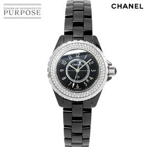 シャネル CHANEL J12 33mm H0949 純正ダイヤベゼル レディース 腕時計 ブラック セラミック デイト ブラック 文字盤 クォーツ 90182331