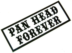 新品 アウトローワークス ハーレーダビッドソン エンジン ステッカー 「PAN HEAD」 (黒×白) スカルフライト ウェストライド パンヘッド