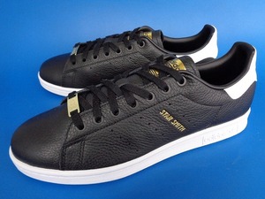 12329■新品 デッド 20年製 adidas stansmith アディダス スタンスミス 黒 金 白 金ベロ 27.5 天然皮革 EH1476