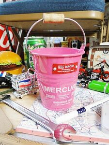 マーキュリーミニバケツ　（ピンク）　■　アメリカン雑貨　アメリカ雑貨　MERCURY　おしゃれ　男前　生活雑貨　小物入れ　ペンスタンド
