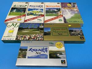 スーパーファミコン(SFC)「遥かなるオーガスタ シリーズ全７本フルセット」(箱・説明書 付/)