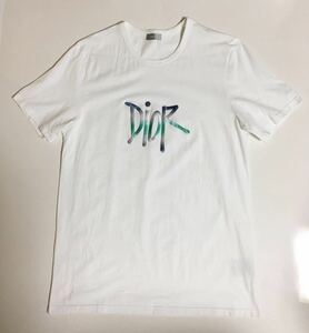 Dior x Stussy コラボ Logo Embroidered Tシャツ XXL WHITE ディオール ステューシー 刺繍 TEE Shawn エンブロイダリー ロゴ ホワイト 白
