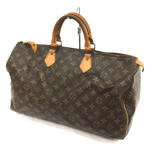 ルイヴィトン M41522 モノグラム スピーディ40 ハンドバッグ ブラウン系 パドロック/鍵付 LOUIS VUITTON QR051-5