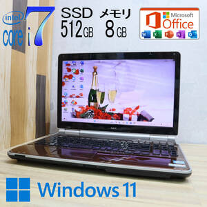 ★中古PC YAMAHA♪最上級4コアi7！新品SSD512GB メモリ8GB★LL750E Core i7-2630QM Win11 MS Office2019 Home&Business ノートPC★P71122