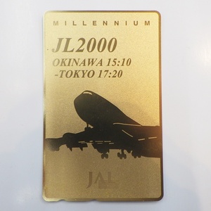 TC-19【未使用】JAL　JL2000　ミレニアム　沖縄-東京　テレホンカード　テレカ　50度数　ゆうパケット可