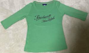 BURBERRY BLUE LABEL バーバリー　ブルーレーベル　グリーン　7分袖　Tシャツ　　サイズ38