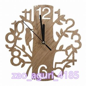 壁掛け時計　壁 壁掛け 木製時計　鳥　DIY インテリア　おしゃれ　北欧風　イラスト 木製 ナチュラル