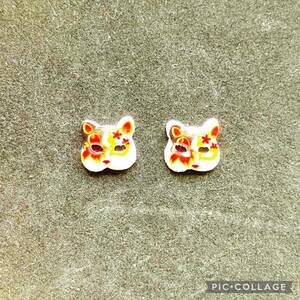 ☆狐ピアス 紅葉☆ 耳飾り ハンドメイド アクセサリー レディース ビーズ イヤリング 揺れる 可愛い 和装小物 もみじ キツネ