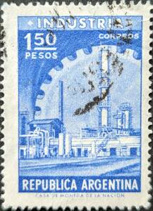 【外国切手】 アルゼンチン 1954-1959年 発行 サンマルティン将軍と地元のモチーフ 消印付き