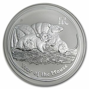 [保証書・カプセル付き] 2008年 (新品) オーストラリア「干支 十二支・子年 鼠年」純銀 1キロ 銀貨