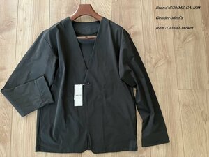 新品訳有り COMME CA ISM コムサイズム 超軽量 らくらく ラペルレス ジャケット 20カーキ Mサイズ 25JA01 定価6,900円　