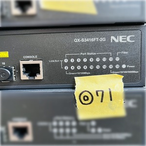 ◎71 NEC QX-S3416FT-2G B02014-03402 100M 高機能 レイヤ2 スイッチ IRFスタック搭載 IEEE802.1X MAC認証 Web認証 IPv6 イーサネット