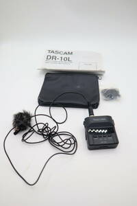 美品　動作確認済み　TASCAM タスカム DR-10L ピンマイクレコーダー 黒 Youtube 音声収録 インターネット配信 ポッドキャスト Vlog